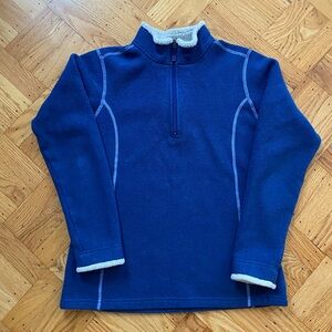 Kuhl Women’s Quarter Zip Mock Neck Alfpaca Fleece - Blue, Size Medium